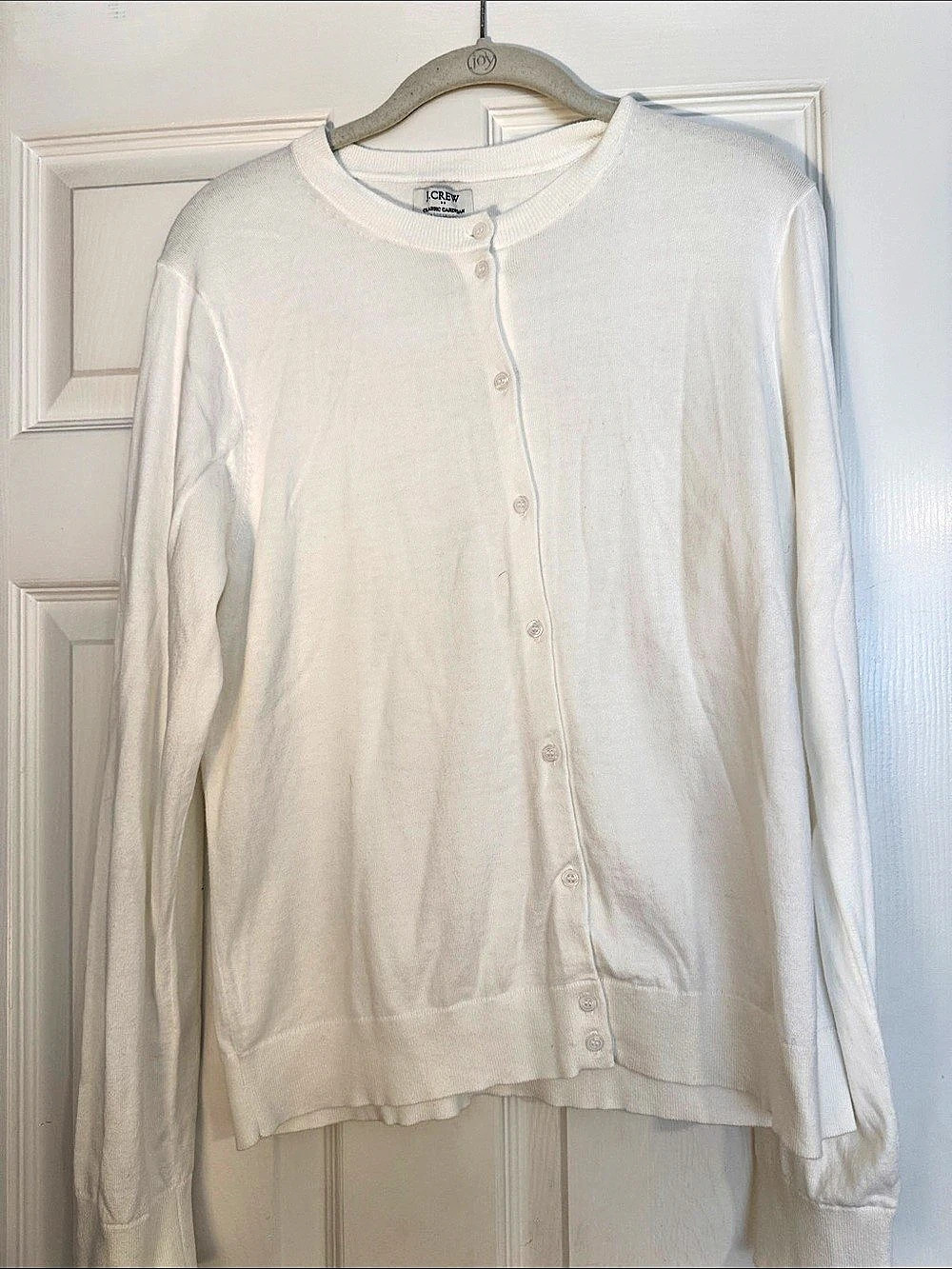 J.Crew White Button-Front Cardigan Like New